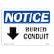 Signmission Safety Sign, OSHA Notice, 12" Height, Buried Conduit (Down Arrow) Sign With Symbol, Landscape OS-NS-D-1218-L-10401 - alternate 1
